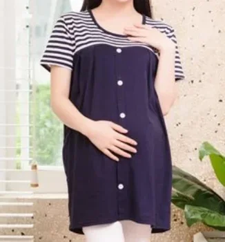 Motinystė žalia Nėščia Kūdikio pakrovimas 2023 m Moteriški marškinėliai Mergaičių marškinėliai Nauji mamos didelio dydžio drabužiai