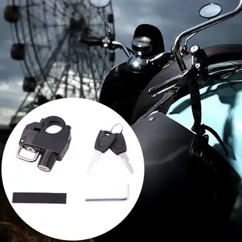 Motociklininko šalmo užraktas Patvarus vairo užraktas Neperšlampamas nešiojamas apsaugos nuo vagystės saugumas Saugos užrakinimas Dviračių įranga Juoda