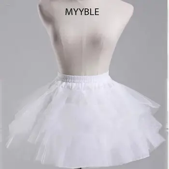 MYYBLE Balta arba juoda Trumpi petticoats 2024 Moterys Linija 3 sluoksnių apatinis sijonas vestuvinei suknelei jupon cerceau mariage Pigūs