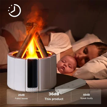 Namų miegamojo darbalaukio valdymas Aromatinės alyvos difuzorius Laužo liepsnos ultragarsinis oro drėkintuvas su nuotoliniu mini USB ugnies drėkintuvu