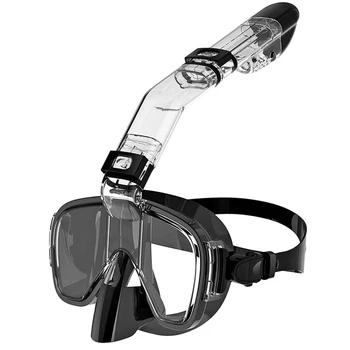 Nardymo kaukė Anti-Fog Snorkel Kaukės rinkinys su pilna sausa viršutine sistema nemokamai plaukimui Profesionali nardymo įranga suaugusiems vaikams