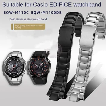 Nauja nerūdijančio plieno laikrodžio juosta Casio EDIFICE serijai EQW-M1100 EQW-A1000 Apyrankė Dirželisnerūdijančio plieno laikrodžio dirželio priedai