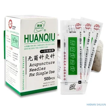Nauja pakuotė Huanqiu vienkartinės sterilios akupunktūros adatos 500vnt