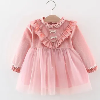 Naujagimis Mergaitė Suknelė Drabužiai Mažyliai Mergaitės Princesė 1 metų gimtadienio suknelės mergaitėms Kūdikių drabužiai 0-2y Vaikai Vestidos