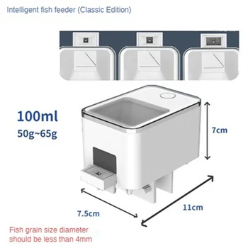 Naujas 1000mAh WiFi akvariumo automatinis tiektuvas Žuvų bako tiektuvas Belaidis išmanusis telefonas APP Išmanusis laikmatis Nuotolinio valdymo pulto maitinimas