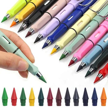 Naujas amžinai pieštuko spalvotas begalybės pieštukas amžinas spalvotas pieštukas su trintuku vaikams Studentų rašymo piešimo meno eskizas