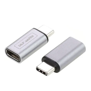 NAUJAS tipas Sidabras & Pilka 10Gbps standartas Metalinis USB-C USB 3.1 C tipo vyriškas ir moteriškas adapteris Jungties keitiklis USB3.1 tipas-c