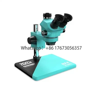 Nauji RF4 RF7050pro stereo trinokuliniai mikroskopiniai PCB BGA mobiliųjų telefonų remontas 144 LED šviesos 7-50X mikroskopai