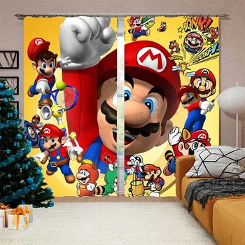 Naujos Super Mario Bros Blackout užuolaidos Mario žaidimas 3D spausdinimas Užuolaidų dekoravimas langams Namų miegamojo svetainė Mielos dovanos
