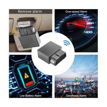 nemokama APP Prijunkite ir paleiskite balso monitorių per didelis greitis Vibracijos aliarmas Mini 4G OBD GPS automobilių sekiklis Sekimas realiuoju laiku (B)