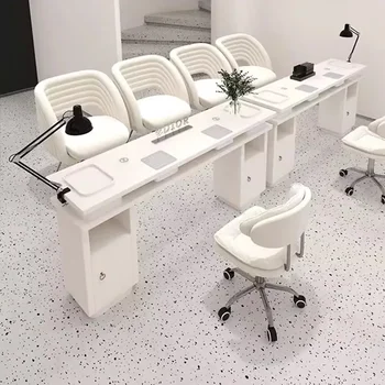 Nešiojamas techninis manikiūro stalas Dizaineris Dulkių surinkėjas Balto nagų stalo profesionalai Didelis Tavolo manikiūro salono baldai MQ50NT