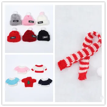 Ob11 drabužiai Molly body9 TGS dėvėti naujųjų metų megztinį šalikas Kalėdinė seilinuko vilnos kepurė
