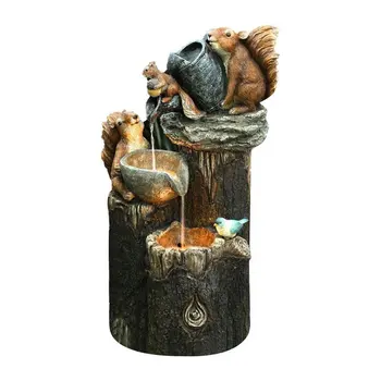 Ornamentai Voverės gyvūnas Imituotas tekantis vanduo Kaimo kiemas Tikri papuošalai Saulės dekoracijos Dekoravimo reikmenys