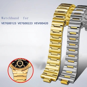 Pakelta nerūdijančio plieno apyrankė Versace GRECA logotipo serijai plieninis VE7G00123/223 nerūdijančio plieno laikrodžio dirželis vyriškos apyrankės