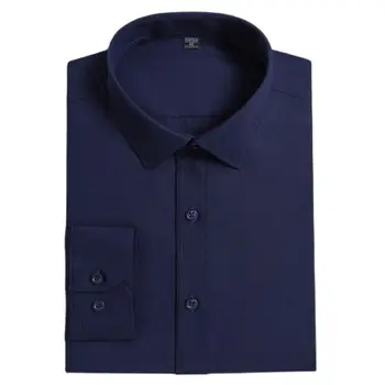 Paprasti solidūs vyriški marškiniai Verslas Reguliariai tinka ilgomis rankovėmis apverčiama apykakle Vyriški suknelės marškiniai be priekinės kišenės Geras dygsnis