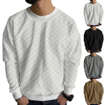 Pavasario ruduo Y2K Vyriški džemperiai Marškinėliai ilgomis rankovėmis Viršus Vientisos spalvos Languoti laisvi megztiniai Marškiniai Harajuku Vyriški drabužiai
