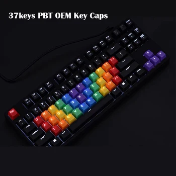 PBT klavišų dangteliai 37keys OEM profilis Rainbow Transparent skirtas RK IKBC Black Widow Spider G610 Mechaninė klaviatūra Custom Keycap