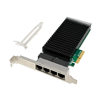PCI-E X4 Gigabit 4 prievado serveris Tinklo plokštės serveris NIC I210-T4 RJ45 Ethernet NIC pramoninės kameros matymo tinklo plokštė PCB žalia