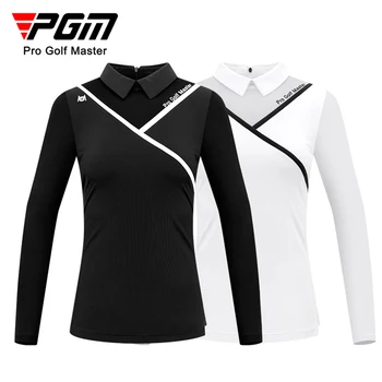 PGM YF476 golfo drabužiai Moteriški rudens ir žiemos moteriški rudens ir žiemos super elastingi nailonai + spandekso kvėpuojantys ledo šilko šilti marškinėliai