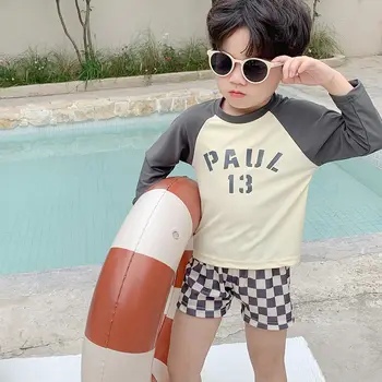 Pietų Korėja Vaikų pajūrio maudymosi kostiumas Berniukų rinkinys Padalinta apsauga nuo saulės Berniukai Greitai džiūstantis karštųjų versmių plaukimo rinkinys 2023 m Naujas