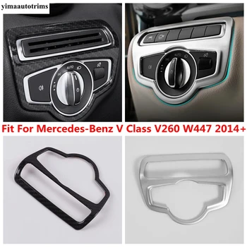 Priekiniai žibintai Lempų perjungimo mygtuko skydelio dangtelio apdaila tinka Mercedes-Benz V klasei V260 W447 2014 - 2021 Matiniai interjero aksesuarai