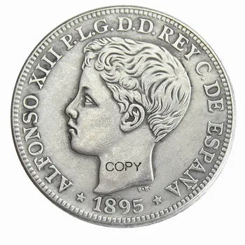 Puerto Rikas 1895 1 peso sidabru dengtos kopijos monetos