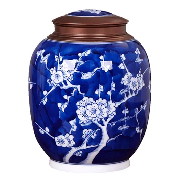 Rankomis dažytas mėlynas ir baltas porcelianinis arbatos indelis keraminis buitinis sandarus puodas arbatos puodas didelis vienas Jin birios arbatos laikymo arbatos rinkinys