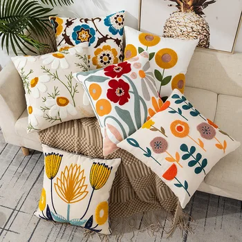 Rankšluosčiu siuvinėtas pagalvės užvalkalas Modernus paprastas sofos galvos atramos pagalvės užvalkalas Biuro pagalvės užvalkalas