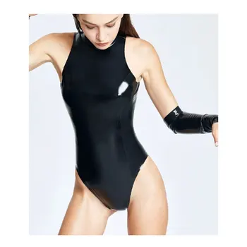 Rankų darbo individualus seksualus aptemptas prigludimas Latekso maudymosi kostiumėlis be rankovių Guminis guminis smėlinukas individualus kostiumas 0.4mm