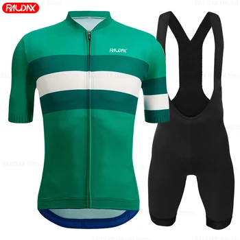 Raudax dviračių marškinėlių rinkiniai Vyriški dviračių drabužiai Vasaros trumpomis rankovėmis MTB dviračių kostiumas Dviračio drabužiai Ropa Ciclismo Hombre