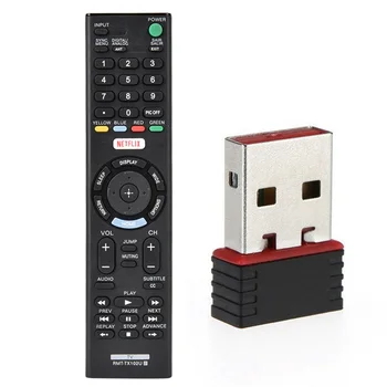 Realtek USB Wireless 802.11B/G/N Lan Card Wifi Network Adapter RTL8188 & Smart TV nuotolinio valdymo pultas, skirtas Sony Rmt-TX102U