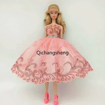 Rožinė gėlėta baleto suknelė Barbei Lėlių drabužiai Princesės apranga 1/6 lėlių aksesuarai Kalnų krištolas 3 sluoksnių sijonas Rutulinis chalatas Žaislai