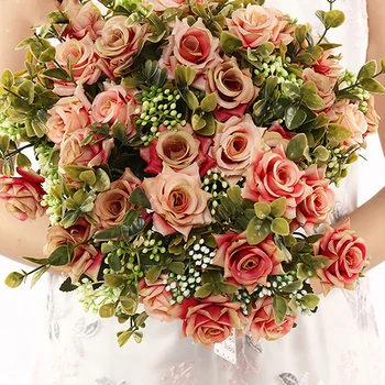 Rožių vestuvės Dirbtinė gėlė Nuotakos puokštė 