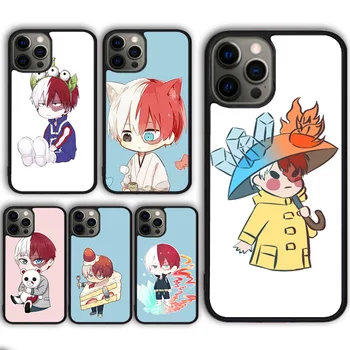 Shoto Todoroki Chibi BNHA Anime telefono dėklo dangtelis, skirtas iPhone 15 14 Plus 11 12 mini 13 Pro Max Apple 6 7 8 X XR XS max
