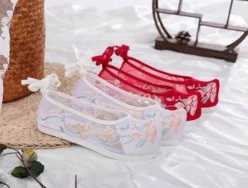 siuvinėti batai Tinklelis Retro Moterys Kinų stilius Elegantiški vasariniai Hanfu batai 34-41