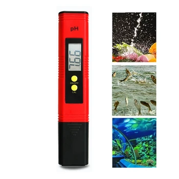 skaitmeninis LCD PH matuoklis testerio tikslumo rašiklis 0,01 akvariumo baseino vanduo vyno šlapimas automatinis kalibravimas mėlyna / raudona / geltona