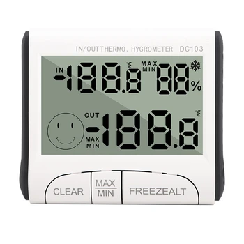 skaitmeninis LCD termometras Higrometras patalpų mini temperatūros drėgmės matuoklio jutiklis su zondu Orų stotis Šalčio signalizacija