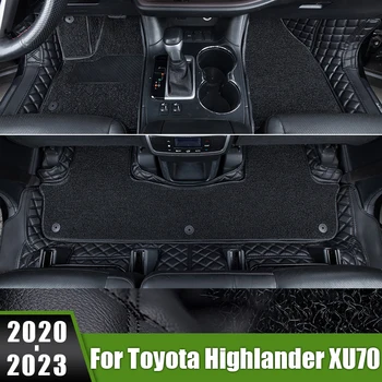 skirta Toyota Highlander XU70 2020 2021 2022 2023 hibridinis automobilių grindų kilimėlis grindų kilimėliai grindų įdėklas vandeniui atspari kojų trinkelių apsauga