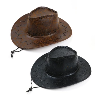 Stilinga vakarietiška kaubojaus skrybėlė platus kraštas kaubojiška skrybėlė Visų rungtynių džiazo skrybėlė Vakarų kaubojus Viršutinė skrybėlė gatvės šaudymui
