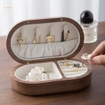 Stilingas papuošalų dėklas Praktiška papuošalų dėžutė Nešiojama medžiaga Maža papuošalų dėžutė Dovana mergaitėms