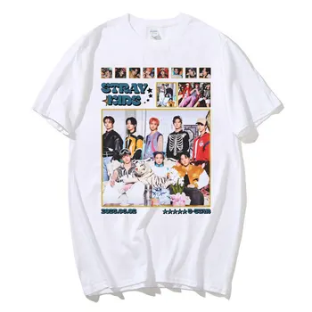 Stray Kids S klasės penkių žvaigždučių albumo marškinėliai 2023 m. Vyrai/moterys Grafinis džemperis Vintage Funny Summer Cotton marškinėliai Unisex Tees
