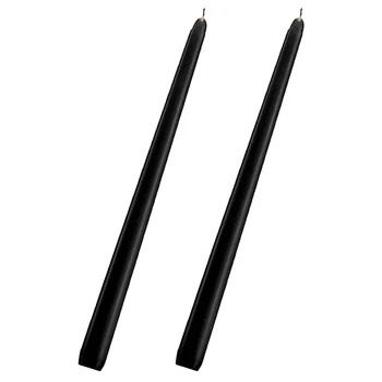 Tall Taper Black/White Wedding Decorative Taper Candles Cotton Wick Realistic Flame Long Tall Cotton Wick Party Sails Wax