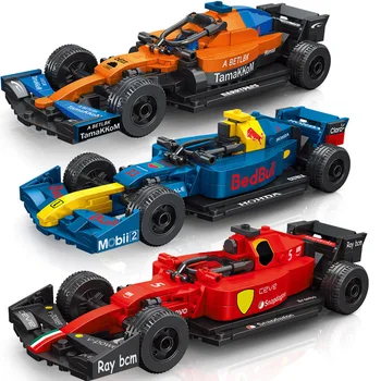 technikos ekspertas Formulės 1 lenktyninių automobilių statybiniai blokai Mini F1 Supercar City sportinės transporto priemonės modelis Kaladėlės Žaislai vaikams Dovanos