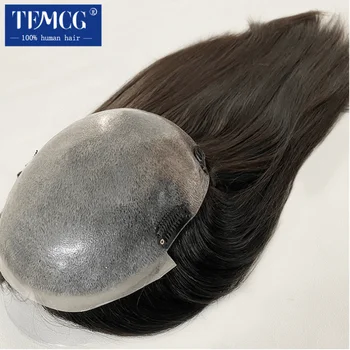 Topper Moterims Suleistas Polyskin plaukų topperis 100% Žmogaus plaukai Kinijos kultinė Remy šukuosena moterims 14