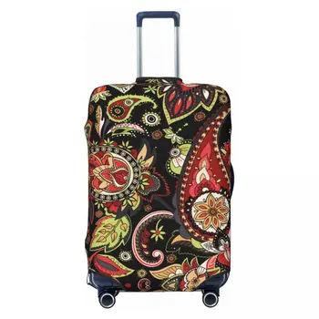 Tropinių gėlių lagamino viršelis Atostogų abstraktus geometrinis Boho Mandala Smagus bagažo dėklas Kruizinių kelionių apsauga