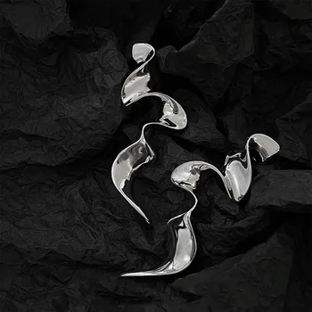 Twisted Geometry auskarai moterims 2024 Naujiena korėjiečių madoje Individualizuotas dizainas Pakabinti auskarai Netaisyklinga papuošalų dovana