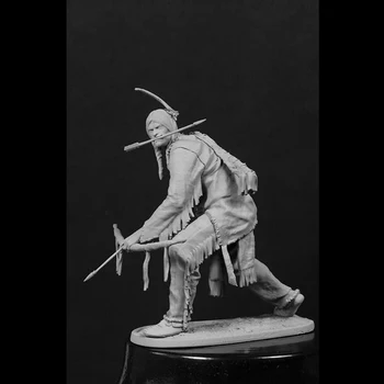 Unassambled 1/24 senovės kario karininko Blackfoot warrior Dervos figūrėlės miniatiūrinių modelių rinkiniai Nedažyti