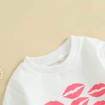 Unisex Baby ilgomis rankovėmis Bučinys Žymės Raidės Spausdintos Romper kombinezonai Laisvalaikio džemperis Smėlinukų drabužiai
