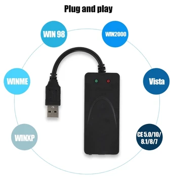 USB 56K Išorinis telefono skambutis Balso fakso duomenų modemas tinka Win7 Win8 Win10 XP D46B