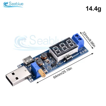 USB 5V DC-DC Buck Boost keitiklio maitinimo modulis Reguliuojami įtampos reguliatoriai 3.5-12V iki 1.2-24V C / USB tipas